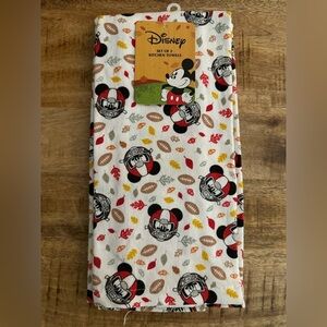 Disney Mickey Mouse set of 2 100% cotton 16x26 inches kitchen towels football